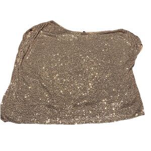 Torrid Glam Blouse Gold Champagne Sequin Drop Shoulder Top Size 4X